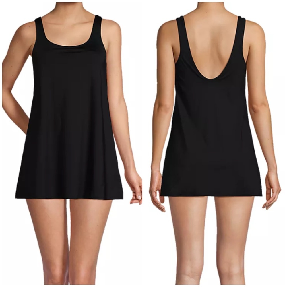Lands end scoop neck mini swim dress - Picture 2 of 5